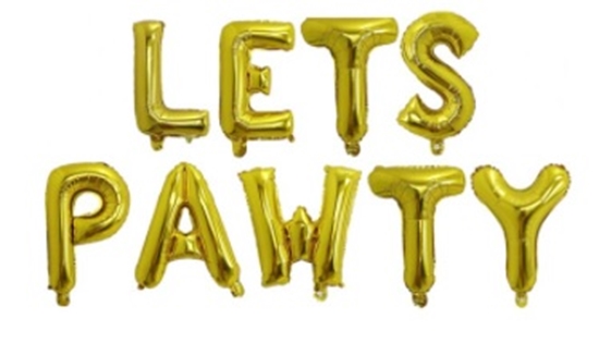 Picture of Lets Pawty Letter Foil Gold